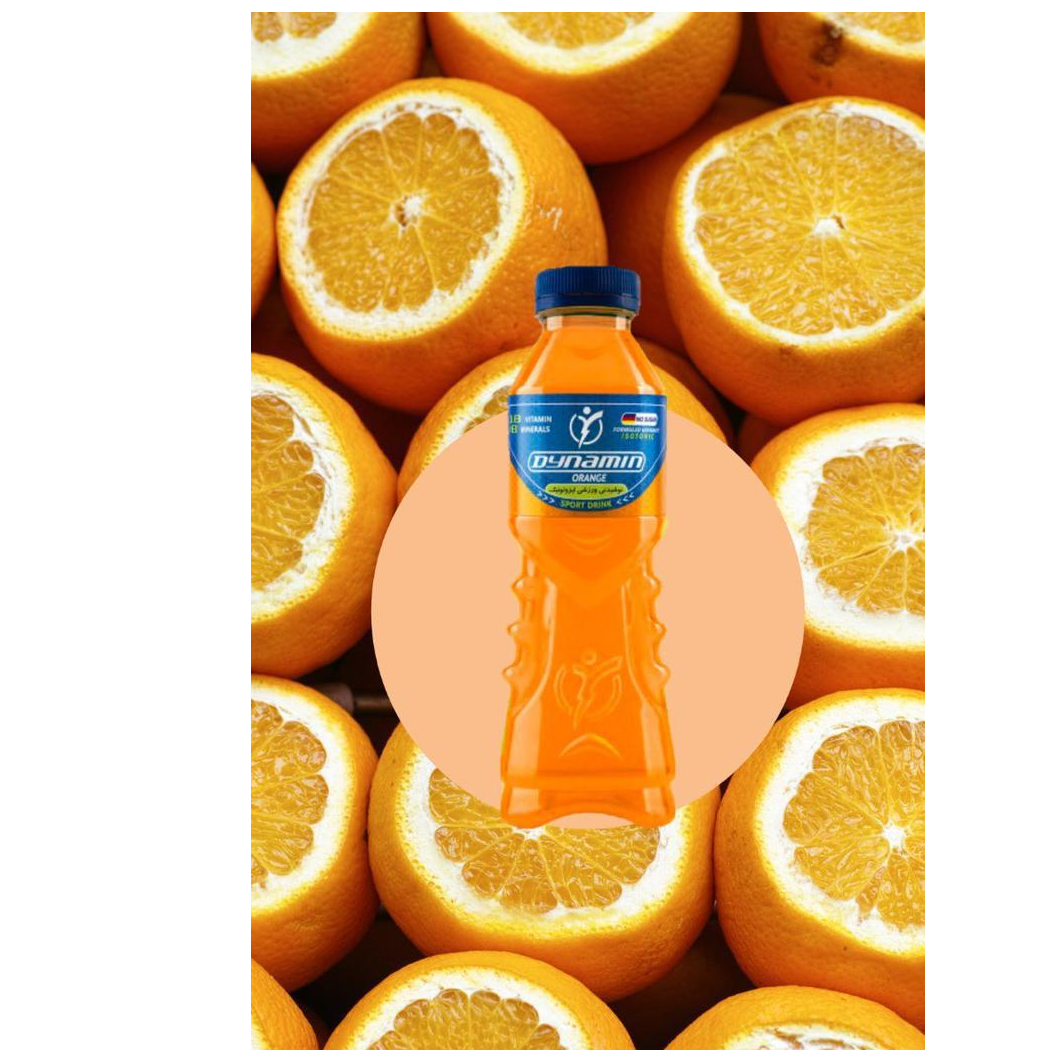 نوشیدنی ویتامینه ورزشی ایزوتونیک داینامین با طمع پرتقال پک 12 عددی