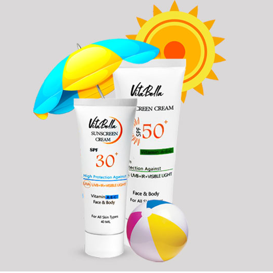 کرم ضد آفتاب ویتابلا spf 50 بی رنگ | Vitabella