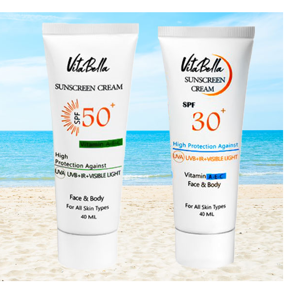 کرم ضد آفتاب ویتابلا spf 30 بی رنگ | Vitabella