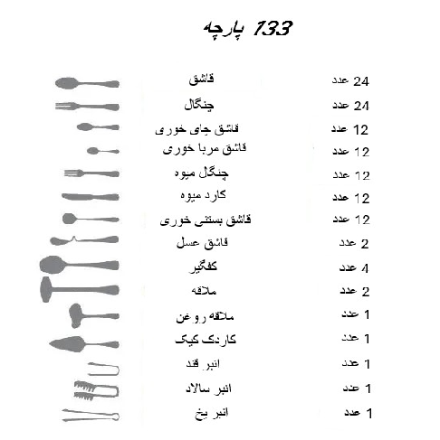 سرویس قاشق چنگال عرشیا مدل TM145S-2094